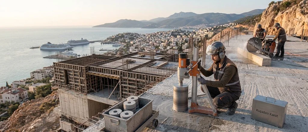 Kuşadası karot ve beton kesme hizmetleri