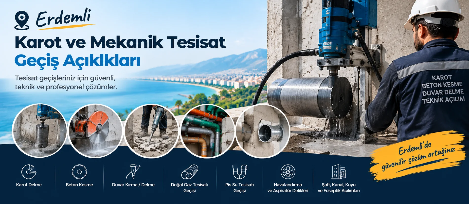 Erdemli karot ve beton kesme hizmetleri