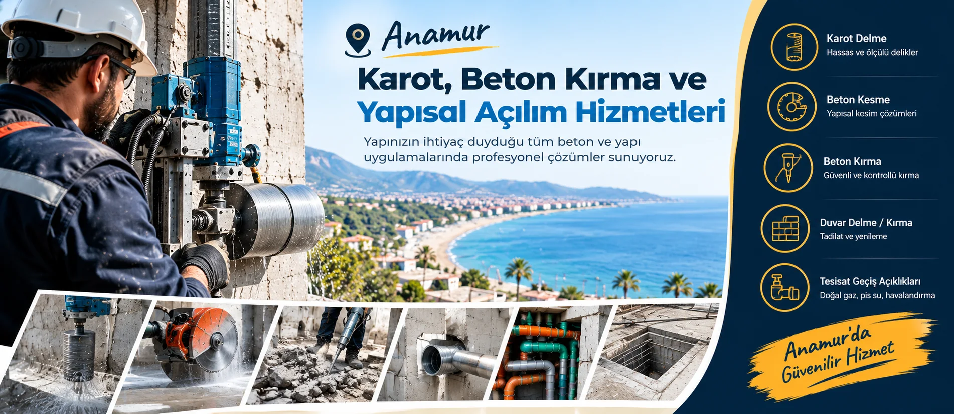 Anamur karot ve beton kesme hizmetleri